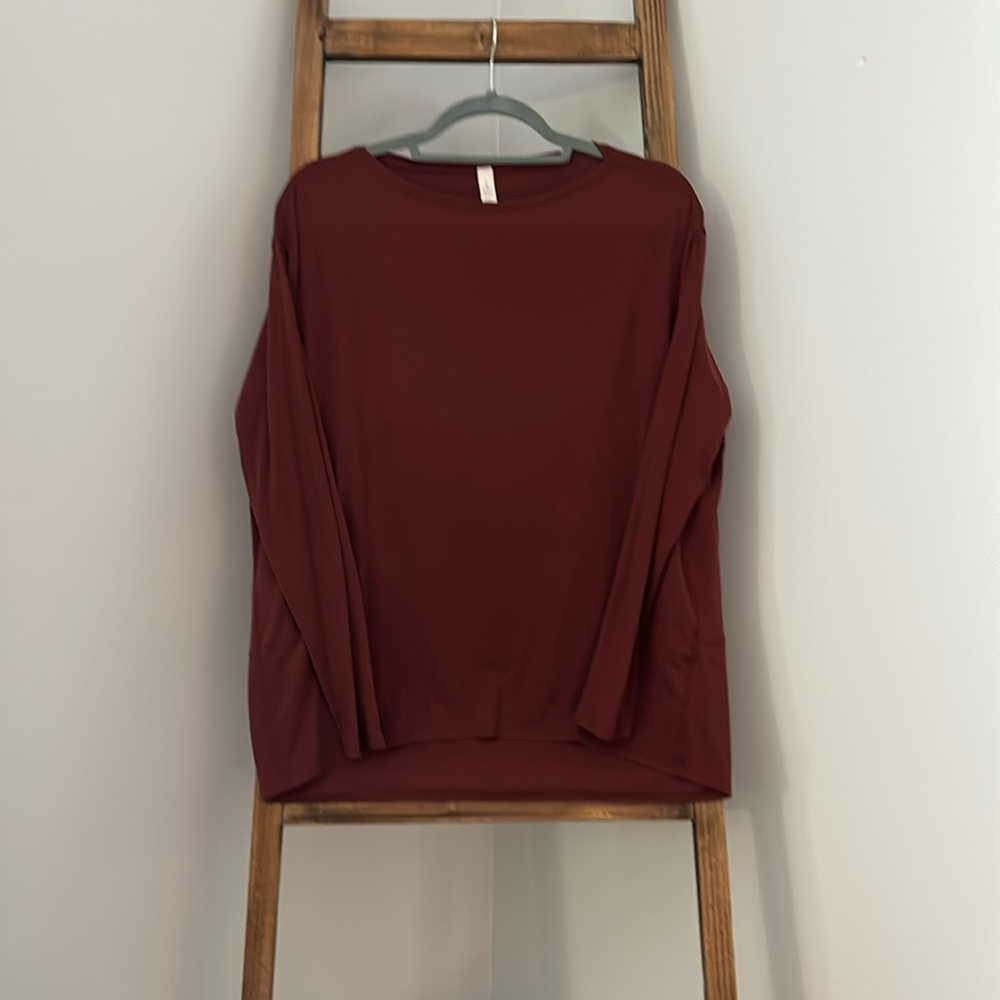 Long-Sleeve Burgundy Top